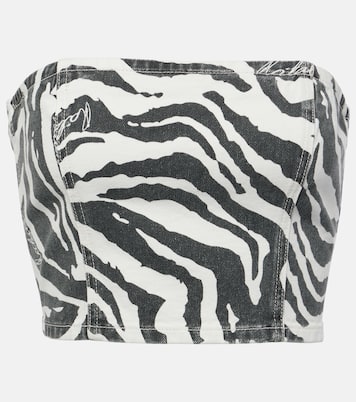 Zebra-print cotton crop top | Rotate