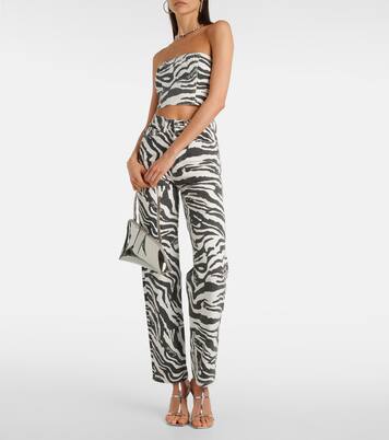 Zebra-print cotton crop top | Rotate