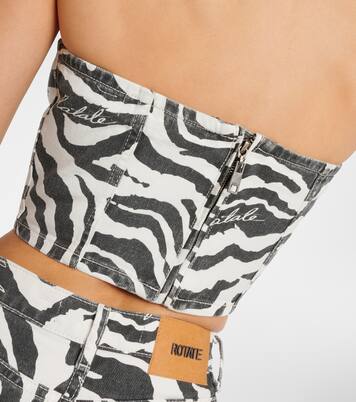 Zebra-print cotton crop top | Rotate