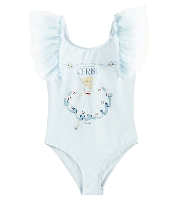 Strut printed tulle-trimmed swimsuit | Konges Sløjd