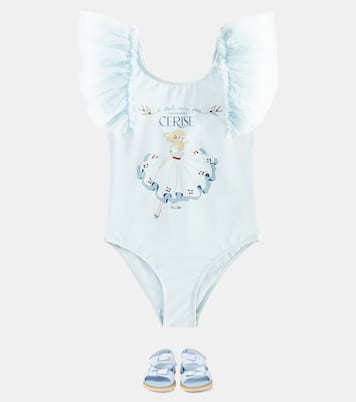 Strut printed tulle-trimmed swimsuit | Konges Sløjd