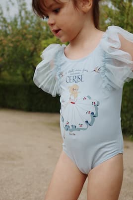 Strut printed tulle-trimmed swimsuit | Konges Sløjd