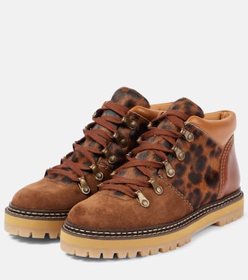 Eileen leopard-print suede lace-up boots | See By Chloé