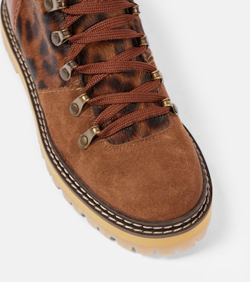 Eileen leopard-print suede lace-up boots | See By Chloé