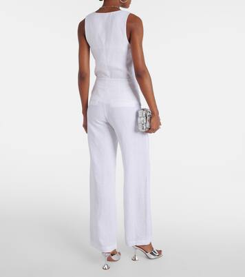 Isotta high-rise linen straight pants | Faithfull