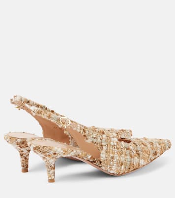 Pointy 55 bouclé slingback pumps | Gianvito Rossi