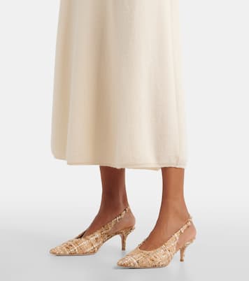 Pointy 55 bouclé slingback pumps | Gianvito Rossi