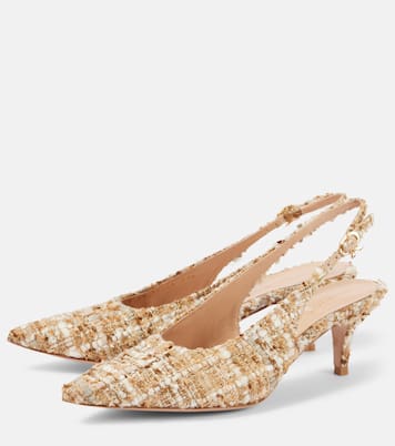 Pointy 55 bouclé slingback pumps | Gianvito Rossi