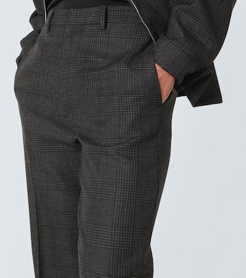 Prince of Wales cropped virgin wool pants | Prada