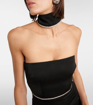 Robe midi en satin à cristaux | Alex Perry