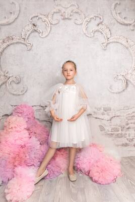 Snowy Petal embellished tulle dress | Tutu Du Monde
