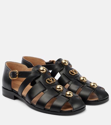 VLogo Signature leather fisherman sandals | Valentino Garavani