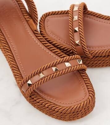 Rockstud Torchon leather espadrilles | Valentino Garavani
