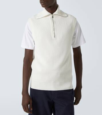 Half-zip cotton vest | Brunello Cucinelli