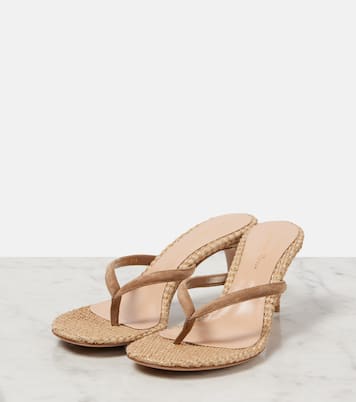 Mules 70 de ante y rafia | Gianvito Rossi