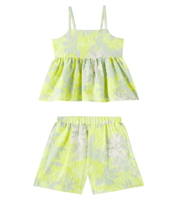 Printed cotton top and shorts set | Il Gufo