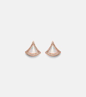 Divas' Dream 18kt rose gold earrings with mother-of-pearl and diamonds | Bvlgari