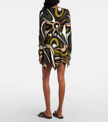 Marmo asymmetric satin jersey miniskirt | Pucci