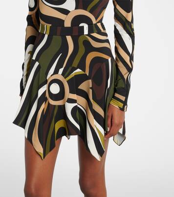 Marmo asymmetric satin jersey miniskirt | Pucci