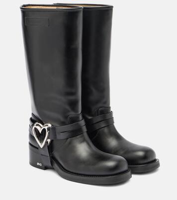 Double Heart leather biker boots | Mach & Mach