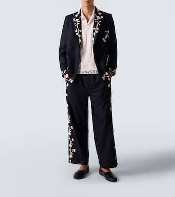 Pantalon ample Snowdrop en laine mélangée | Bode