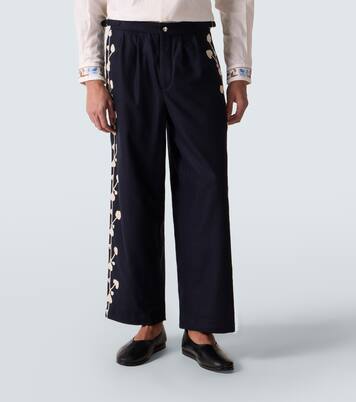 Pantalon ample Snowdrop en laine mélangée | Bode