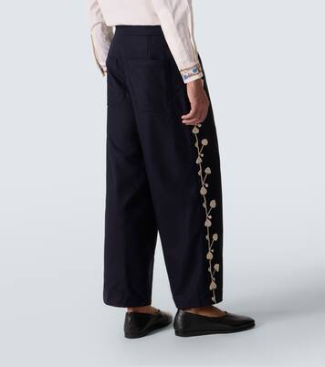Pantalon ample Snowdrop en laine mélangée | Bode