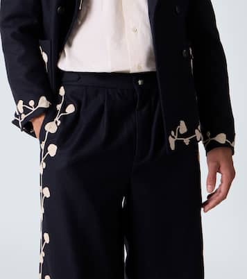 Pantalon ample Snowdrop en laine mélangée | Bode