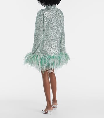 Vestido corto Gina con lentejuelas y plumas | Taller Marmo