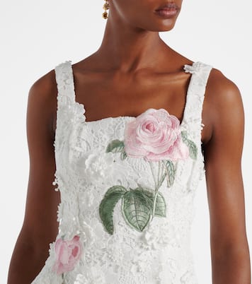 Robe midi Larissa en dentelle à fleurs | Leo Lin