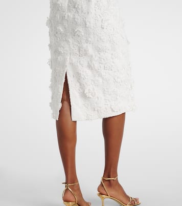 Robe midi Larissa en dentelle à fleurs | Leo Lin