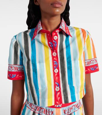 توب كروب من القطن بخطوط | Dolce&Gabbana