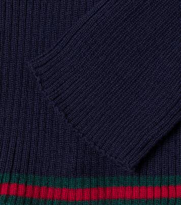 Web Stripe wool turtleneck sweater | Gucci Kids