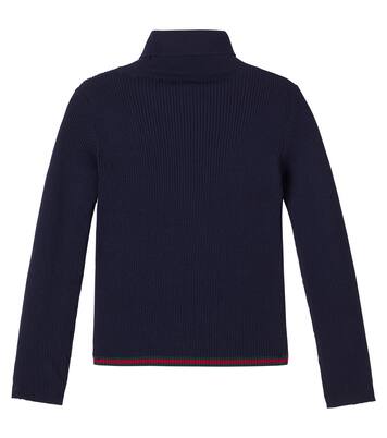 Web Stripe wool turtleneck sweater | Gucci Kids