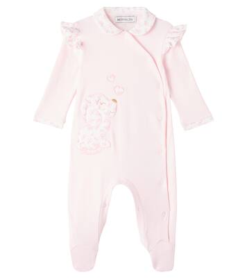 Baby embroidered cotton onesie | Monnalisa