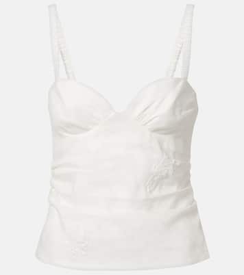 Besticktes Top Alessandra aus Leinen | SIR