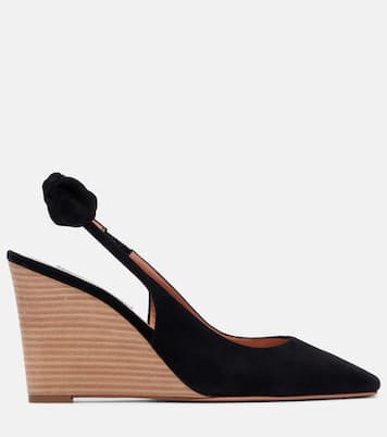 Wedges Very Bow Tie 85 aus Veloursleder | Aquazzura