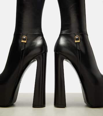 Nico leather platform knee-high boots | Saint Laurent
