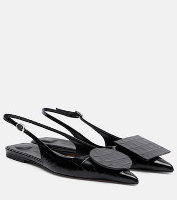 Duelo croc-effect leather slingback flats | Jacquemus