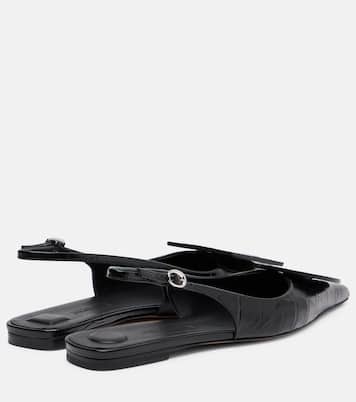 Duelo croc-effect leather slingback flats | Jacquemus