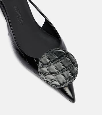 Duelo croc-effect leather slingback flats | Jacquemus