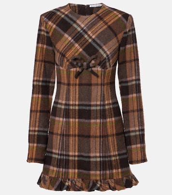 Checked wool-blend minidress | Acne Studios