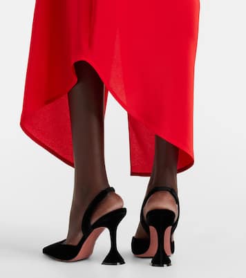 Holli 95 velvet slingback pumps | Amina Muaddi