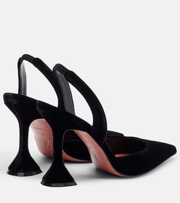 Holli 95 velvet slingback pumps | Amina Muaddi