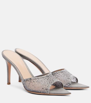 Rania 85 embellished organza mules | Gianvito Rossi