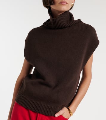 Turtleneck wool and cashmere sweater vest | Jardin des Orangers