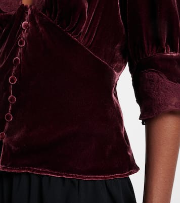 Top Amanda aus Samt mit Spitze | Rixo