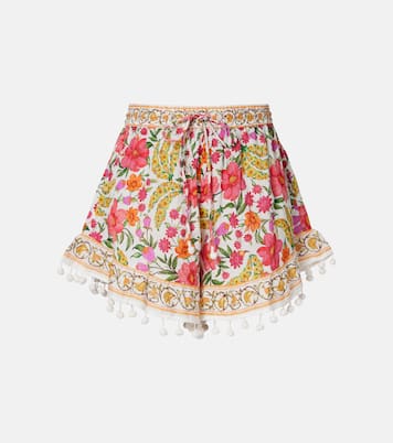 Banana Flowers embellished cotton shorts | Farm Rio