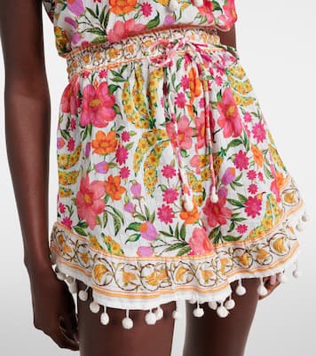 Banana Flowers embellished cotton shorts | Farm Rio