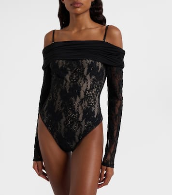 Rebellion露肩蕾丝连体紧身衣 | Zimmermann
